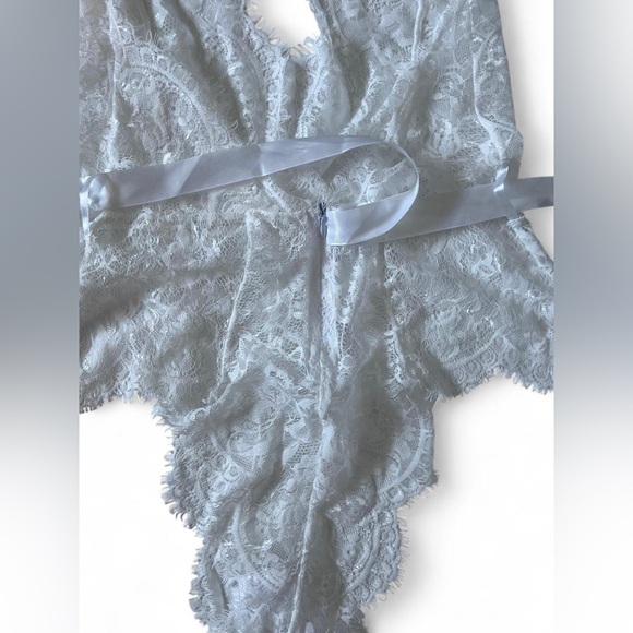 Oh La La Cheri Bridal Naomi Eyelash Lace Halter Teddy Women's Size S/M Paris - Picture 6 of 8